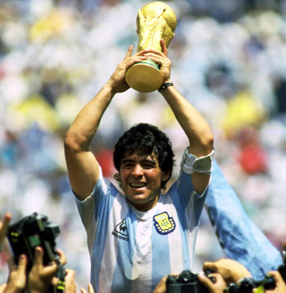 1986 Argentina Home - MARADONA 10 Print - Retro Jersey
