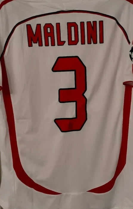 2007 AC Milan Away - MALDINI 3 - Champions Leauge - Retro Jersey - Long Sleeve