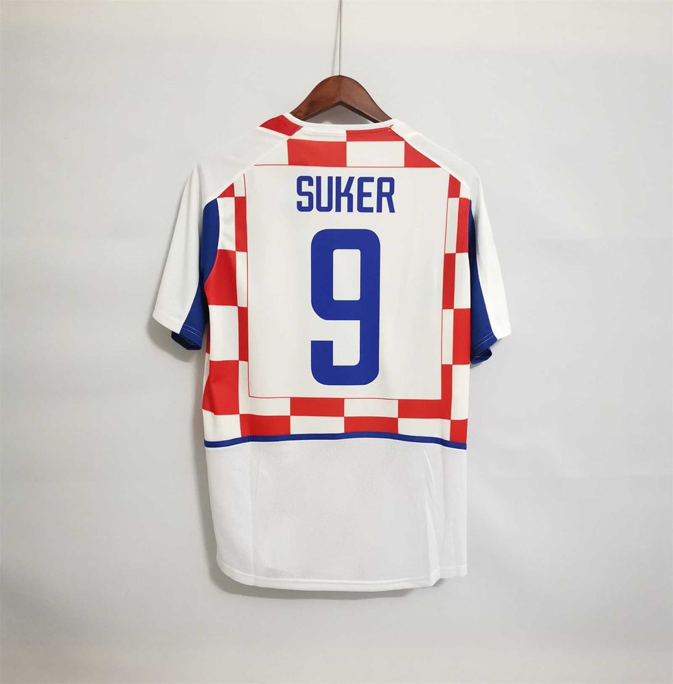 2002 Croatia Home - SUKER 9 - Retro Jersey