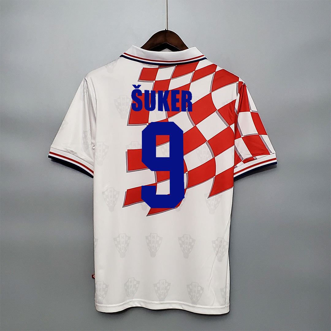 1998 Croatia Home - SUKER 9 - Retro Jersey