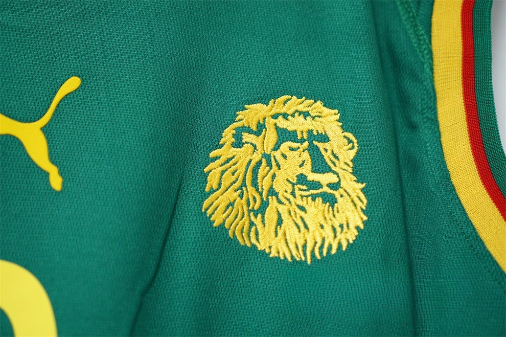 2002 Cameroon Home - World Cup Sleeveless - ETO'O 9 Print - Retro Shirt