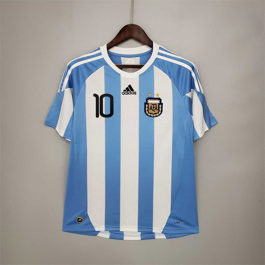 2010 Argentina Home - MESSI 10 Print - Retro Jersey