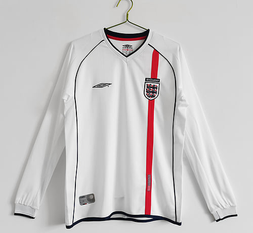 2002 England Home - BECKHAM 7 - Long Sleeve - Retro Jersey