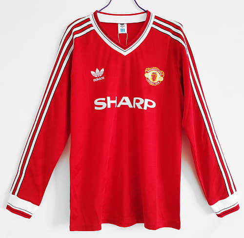 1986 Manchester United Home - Long Sleeve - Retro Jersey