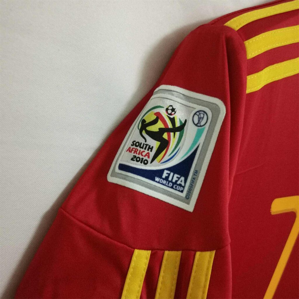 2010 Spain Home - World Cup Winning - VILLA 7 Print - Retro Jersey