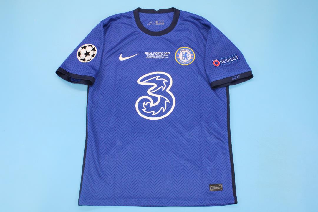 2021 Chelsea Home - KANTE 7 Print - Champions Leauge Winning  - Retro Jersey