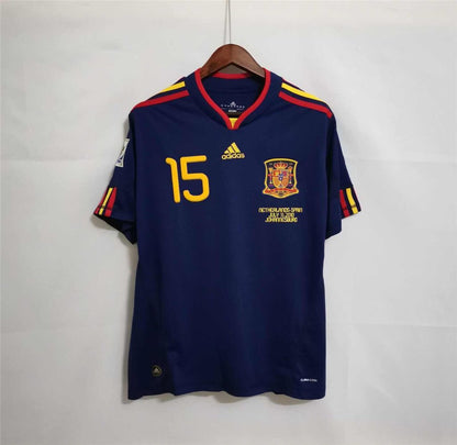 2010 Spain Away - World Cup Winning - RAMOS 15 Print - Retro Jersey