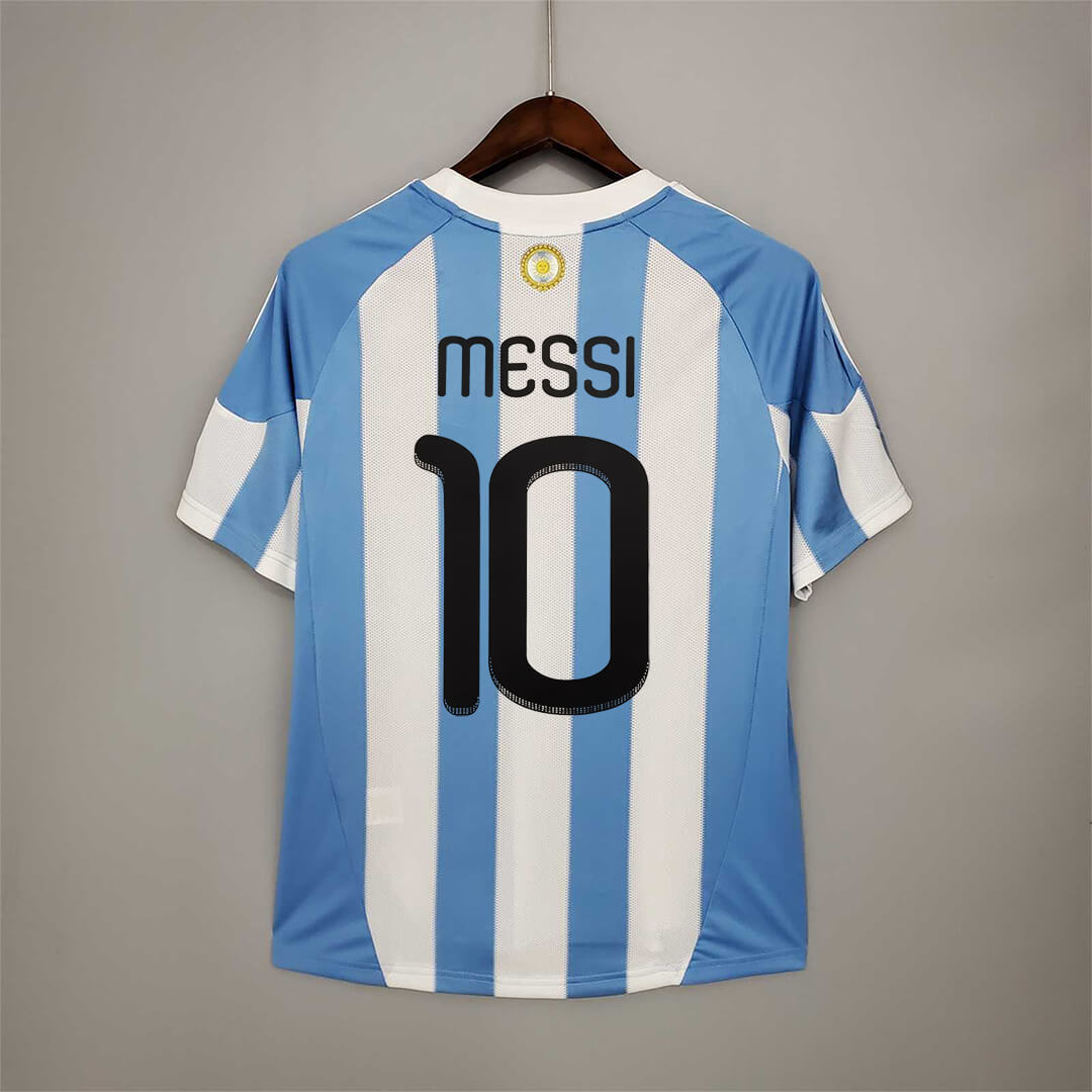 2010 Argentina Home - MESSI 10 Print - Retro Jersey