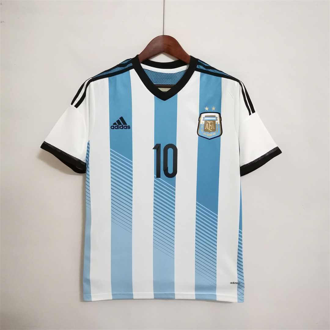 2014 Argentina Home - MESSI 10 Print - Retro Jersey