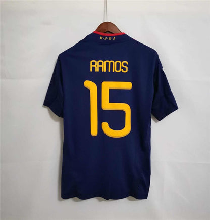 2010 Spain Away - World Cup Winning - RAMOS 15 Print - Retro Jersey