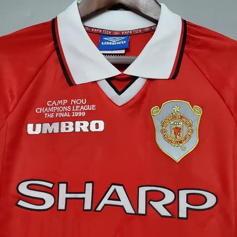 1999 - 2000 Manchester United Home - Retro - Jersey - Long Sleeve