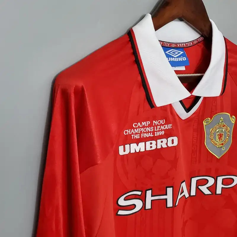 1999 - 2000 Manchester United Home - Retro - Jersey - Long Sleeve