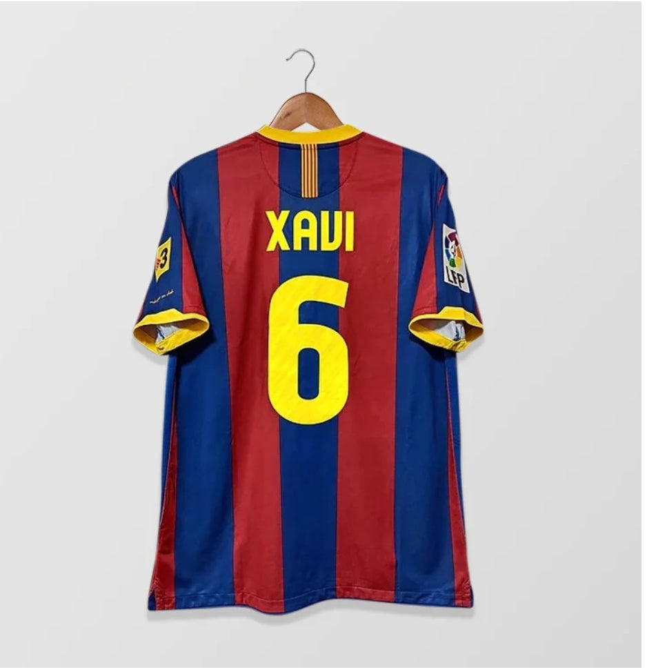 2010 - 2011 Barcelona Home XAVI 6 Print - Retro Jersey