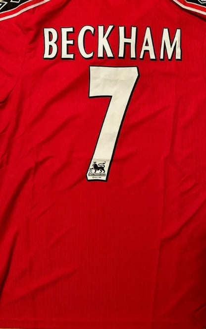 1998 - 1999 Manchester United - Beckham 7 Print - Retro Jersey