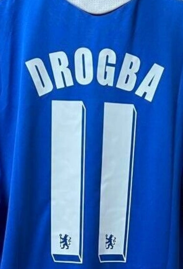 2012 Chelsea Home - Champions Leauge Winning - Drogba 11 Print  - Retro Jersey