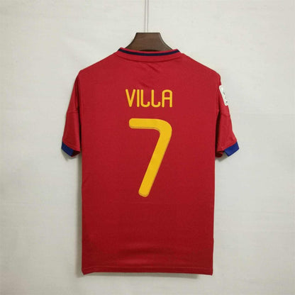 2010 Spain Home - World Cup Winning - VILLA 7 Print - Retro Jersey