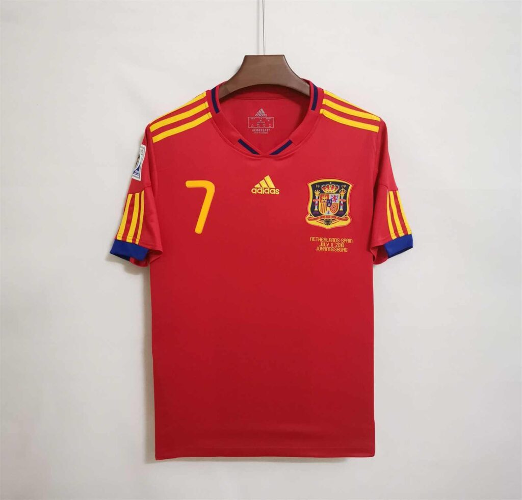 2010 Spain Home - World Cup Winning - VILLA 7 Print - Retro Jersey