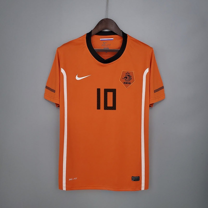 2010 Netherlands Home- SNEIJDER 10 Print - Retro Jersey