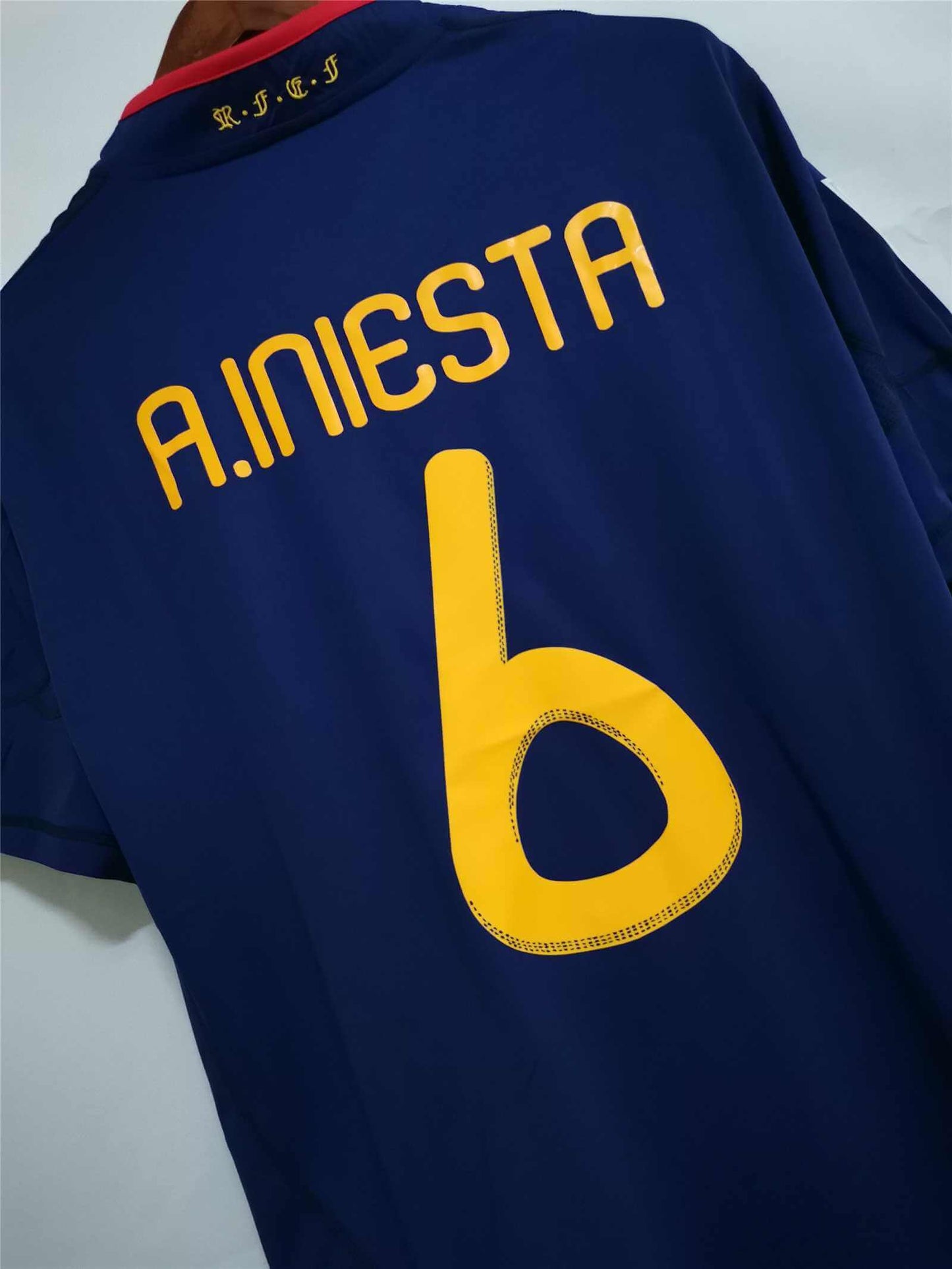 2010 Spain Away - World Cup Winning - A.INIESTA 6 Print - Retro Jersey