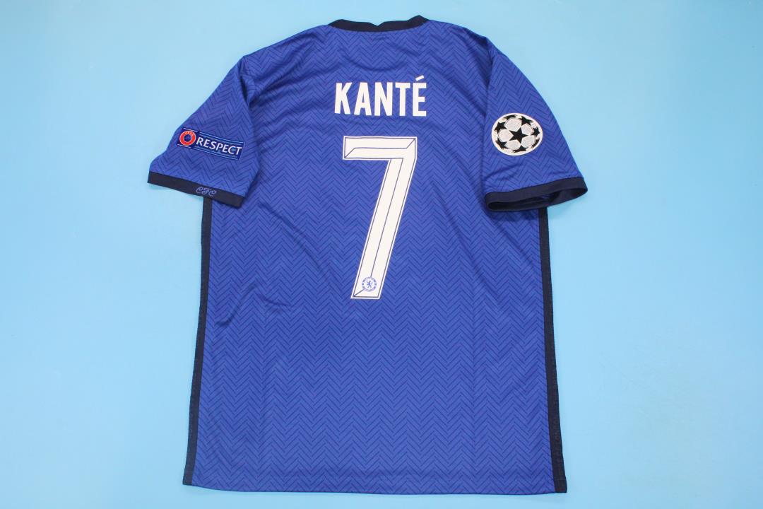 2021 Chelsea Home - KANTE 7 Print - Champions Leauge Winning  - Retro Jersey