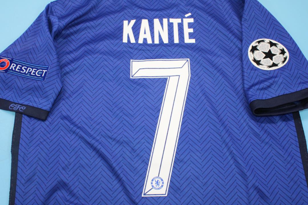 2021 Chelsea Home - KANTE 7 Print - Champions Leauge Winning  - Retro Jersey