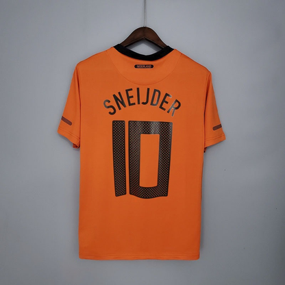 2010 Netherlands Home- SNEIJDER 10 Print - Retro Jersey