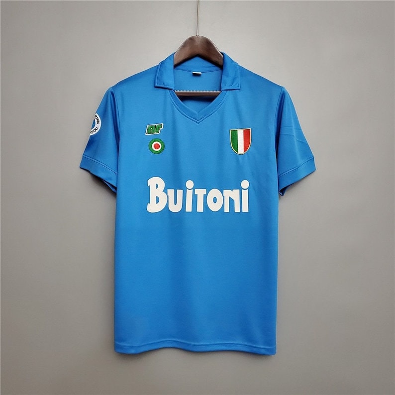 1987 - 1988 Napoli Home - Maradona 10 Print - Retro Jersey