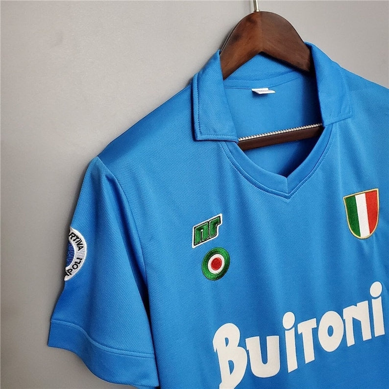 1987 - 1988 Napoli Home - Maradona 10 Print - Retro Jersey