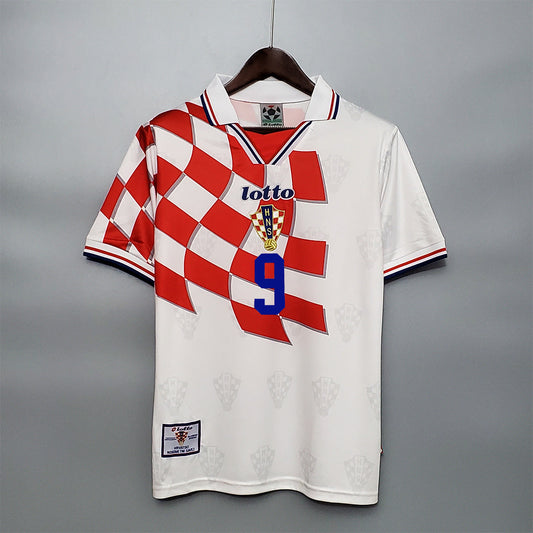 1998 Croatia Home - SUKER 9 - Retro Jersey