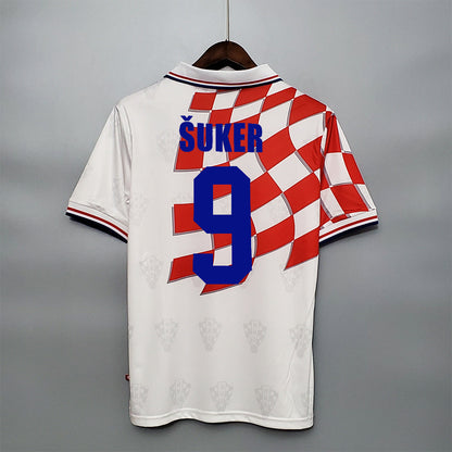 1998 Croatia Home - SUKER 9 - Retro Jersey